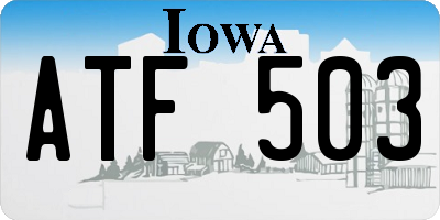 IA license plate ATF503