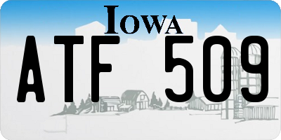 IA license plate ATF509