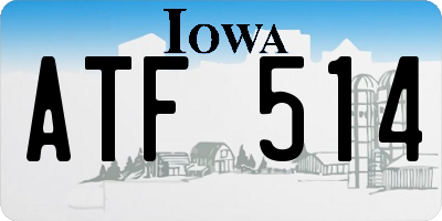 IA license plate ATF514