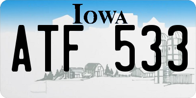 IA license plate ATF533