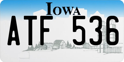 IA license plate ATF536