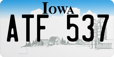 IA license plate ATF537