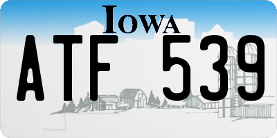 IA license plate ATF539