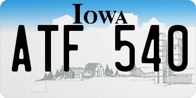 IA license plate ATF540