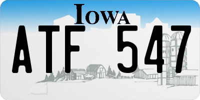 IA license plate ATF547