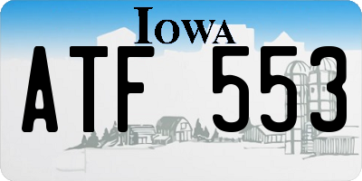 IA license plate ATF553