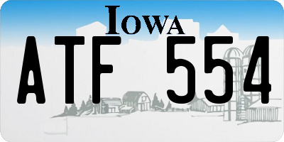 IA license plate ATF554