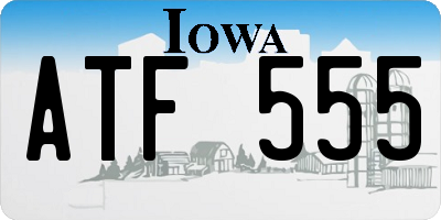 IA license plate ATF555