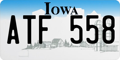 IA license plate ATF558