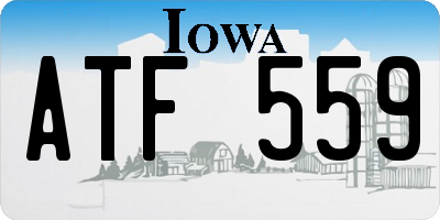 IA license plate ATF559