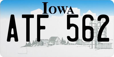 IA license plate ATF562