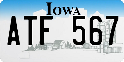 IA license plate ATF567