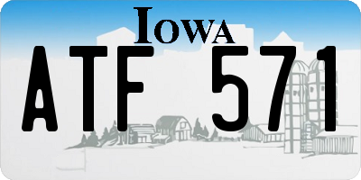 IA license plate ATF571