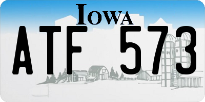 IA license plate ATF573
