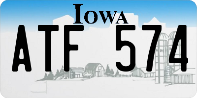 IA license plate ATF574