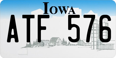 IA license plate ATF576