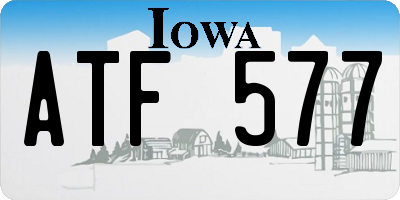 IA license plate ATF577