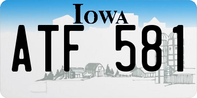 IA license plate ATF581