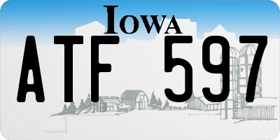 IA license plate ATF597