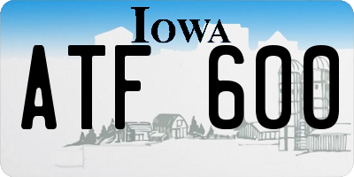 IA license plate ATF600