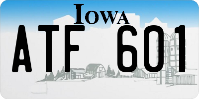 IA license plate ATF601