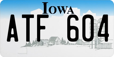 IA license plate ATF604