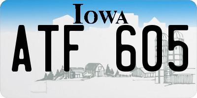 IA license plate ATF605