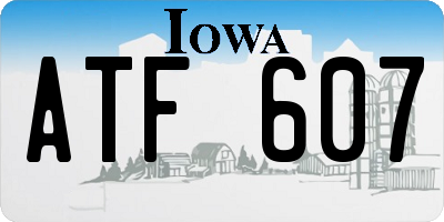 IA license plate ATF607