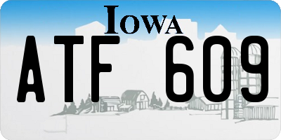 IA license plate ATF609