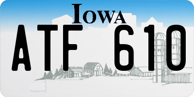IA license plate ATF610