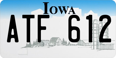 IA license plate ATF612