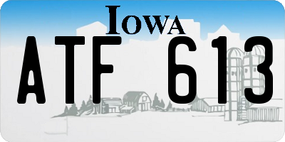 IA license plate ATF613