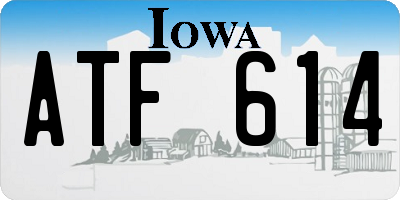 IA license plate ATF614