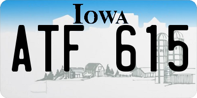 IA license plate ATF615