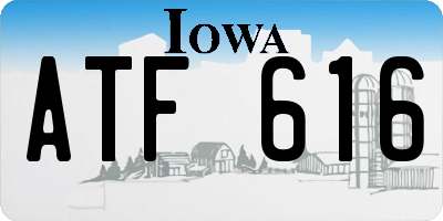 IA license plate ATF616