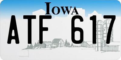 IA license plate ATF617