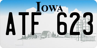 IA license plate ATF623