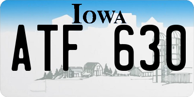 IA license plate ATF630