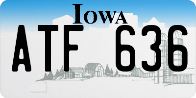 IA license plate ATF636