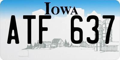 IA license plate ATF637
