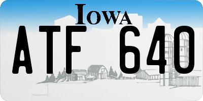 IA license plate ATF640