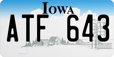 IA license plate ATF643