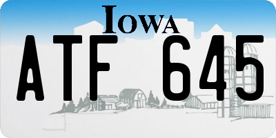 IA license plate ATF645