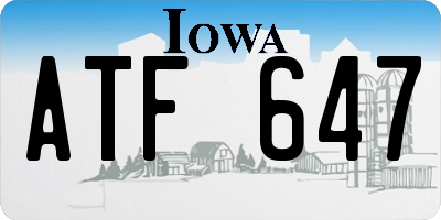 IA license plate ATF647