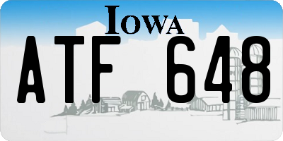 IA license plate ATF648
