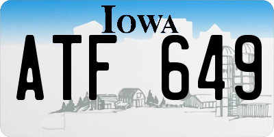 IA license plate ATF649