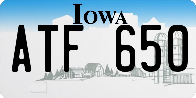 IA license plate ATF650