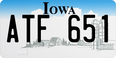 IA license plate ATF651