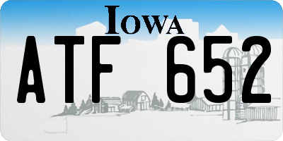 IA license plate ATF652