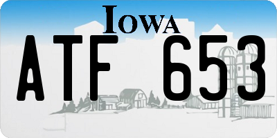 IA license plate ATF653
